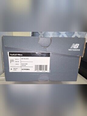 New Balance FuelCell 990v6 Box - Black Grey Wome's Size 8 Kids 7..